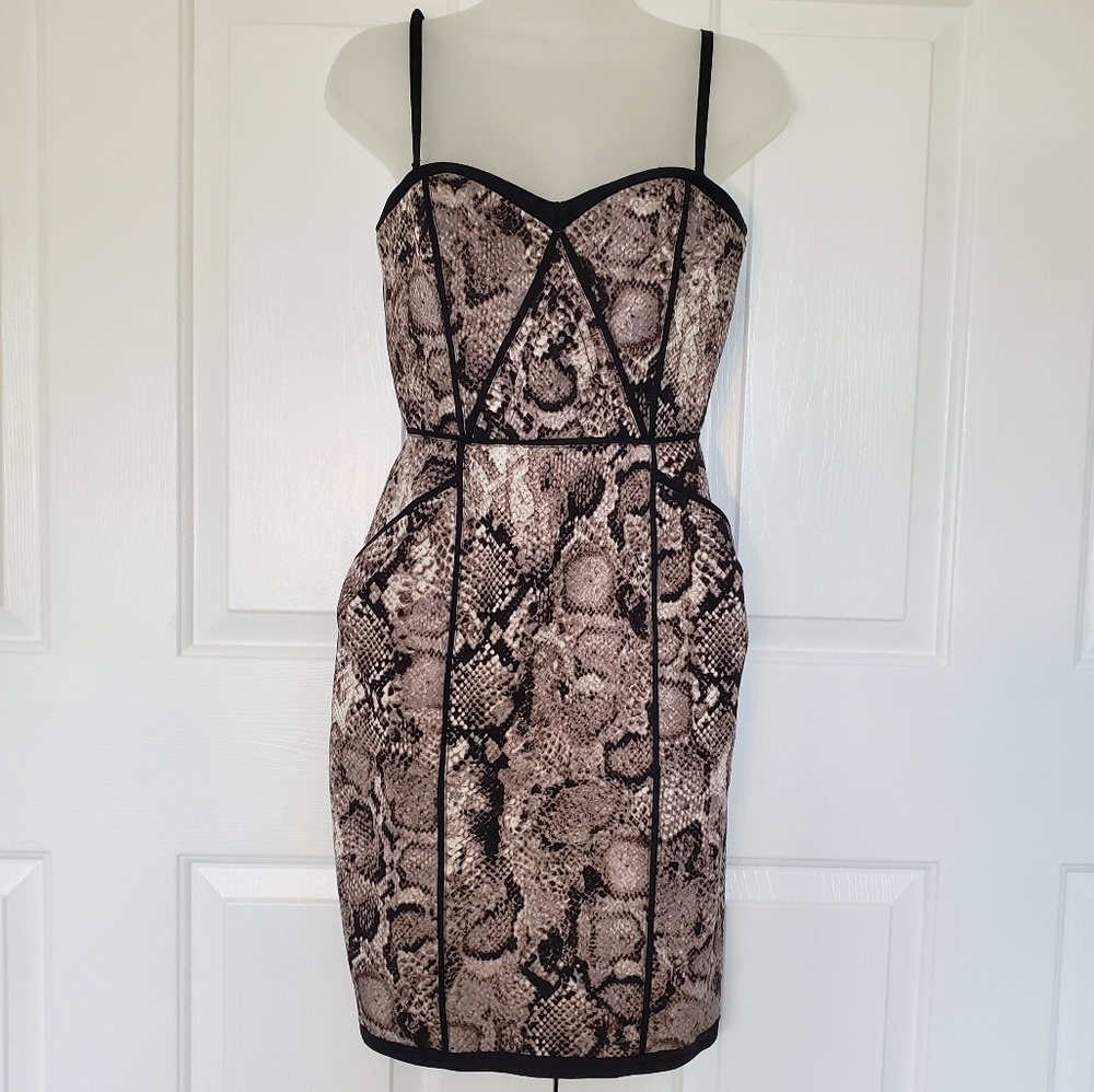 BCBGMaxazria Snakeskin Print dress-Removable Strap